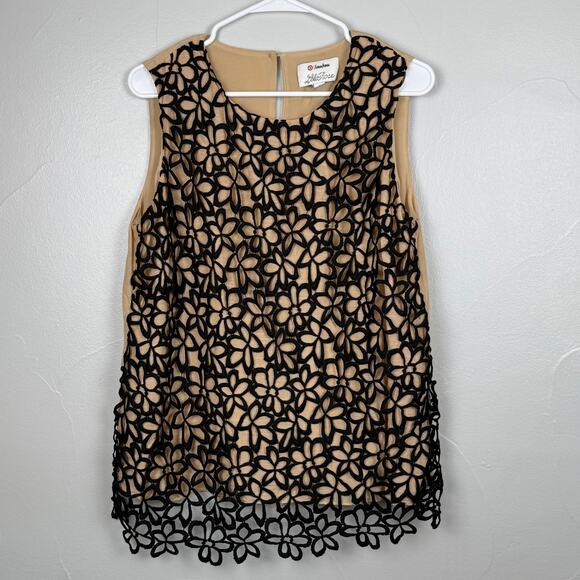 Neiman Marcus for Target Tops - Lela Rose x Neiman Marcus for Target Tank Top L | Silk Floral Crochet Overlay